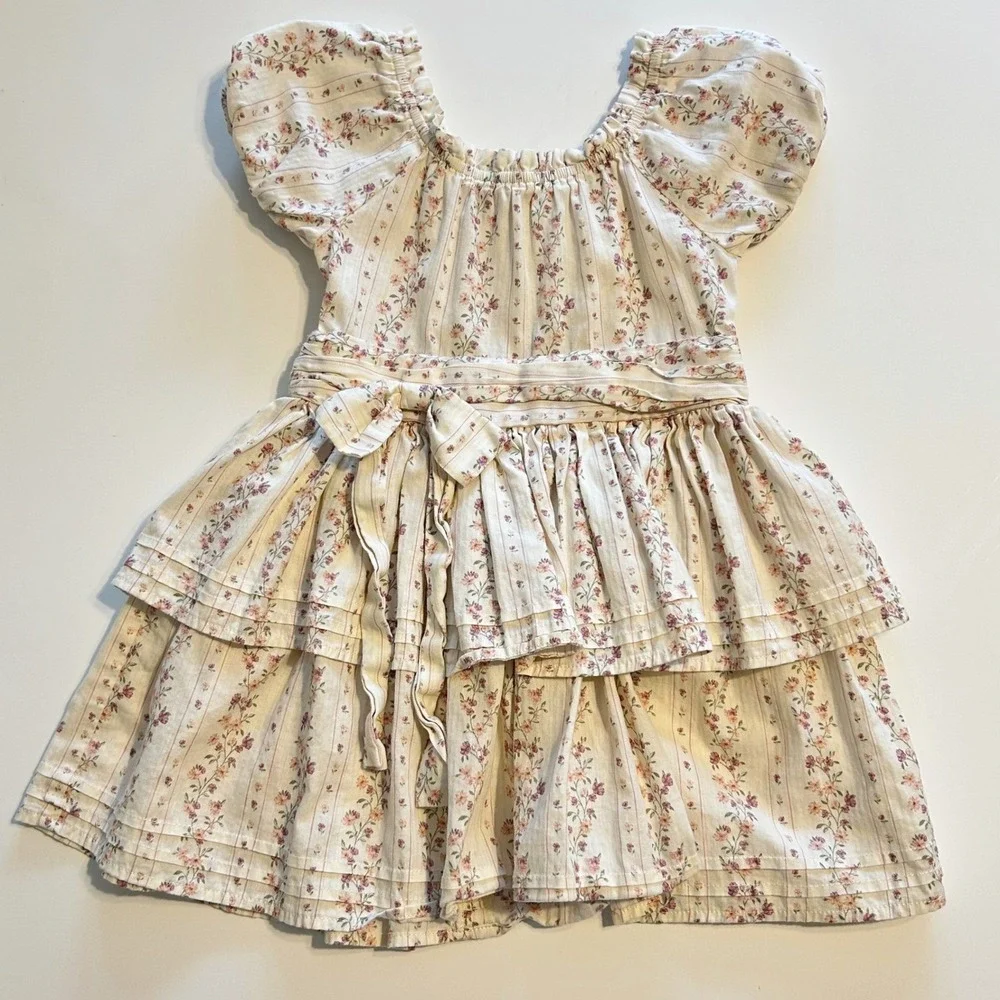 Noralee Floral Annette Tiered Dress Kids 4 Garden Party Flower Girl Wedding Boho